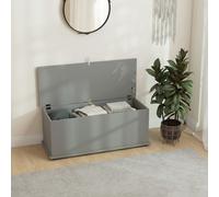 HOMCOM Storage Chest With Lid, 113L Storage Box, Rustic Brown - Grey