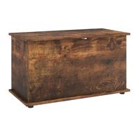 Homcom Storage Chest With Safety Hinged Lid, 102L Storage Box, Rustic Brown Brown