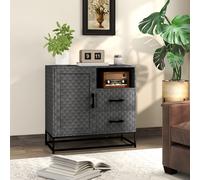 Homcom Storage Cupboard With Adjustable Shelf, Open Compartment And 2 Drawers In Grey Grey One Size