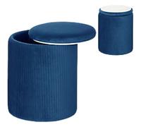HOMCOM Storage Ottoman Fabric Without armrest Blue 120 kg 350 x 350 x 450 mm