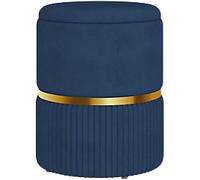Homcom Ottoman Storage Velvet Luxe Teal/Gold