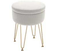 HOMCOM Storage Ottoman Fabric Without armrest Cream 120 kg 330 x 330 x 430 mm