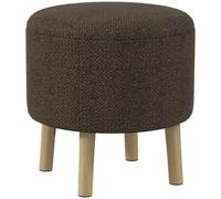 HOMCOM Storage Ottoman, Round Stool Chair with Cushioned Top, Hidden Space