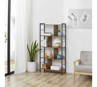 Homcom Bookcase Industrial 4 Shelves Rustic Brown/Black