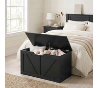 HOMCOM Storage Trunk for Living Room, with Safety Hinge, 80cm, Black