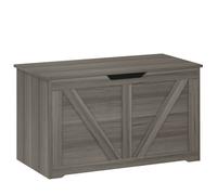 HOMCOM Storage Trunk for Living Room, with Safety Hinge, 80cm, Dark Grey