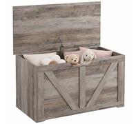 HOMCOM Storage Trunk for Living Room, with Safety Hinge, 80cm, Grey
