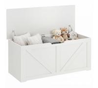 Homcom Storage Trunk For Living Room, With Safety Hinges, 100Cm, White White