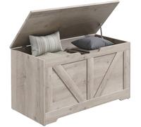 HOMCOM Storage Trunk for Living Room - with Safety Hinges - 80cm - Grey | TJ Hughes White
