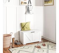 HOMCOM Storage Trunk for Living Room, with Safety Hinges, 80cm in White HOMCOM White