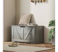 HOMCOM Storage Trunk with 2 Safety Hinges, 80cm, Charcoal Grey in Dark Grey HOMCOM Dark Grey