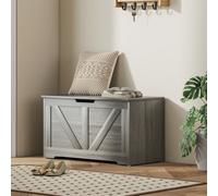 HOMCOM Storage Trunk with 2 Safety Hinges, 80cm, Charcoal Grey, Grey
