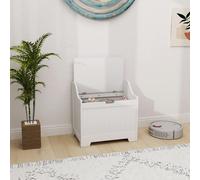 HOMCOM Storage Trunk with Safety Hinge for Living Room, 56.4cm, White