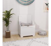 HOMCOM Storage Trunk with Safety Hinge for Living Room, 56.4cm in White HOMCOM White