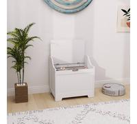 Homcom Storage Trunk With Safety Hinge For Living Room, 56.4Cm In White White