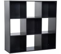 HOMCOM 9 Cube Storage Cupboard Bookcase Bookshelf Home Office, Black