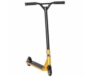 HOMCOM Stunt Scooter, 360° Entry Level Tricks Scooter w/Lightweight Aluminium Deck and ABEC 7 Bearing, For Age 14+ Beginners, Gold Tone
