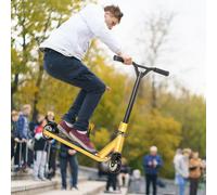 Homcom Stunt Scooter Entry Level Tricks Scooter For 14+ Beginners In Gold Gold One Size
