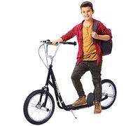 HOMCOM Stunt Scooter Kids Scooter 16" Big Wheels for Ages 5+ Years Black