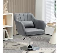 HOMCOM Stylish Retro Swivel Tub Chair Steel Frame Cushion Seat Dark Grey, Grey