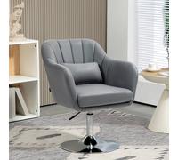 HOMCOM Stylish Retro Swivel Tub Chair Steel Frame Cushion Seat Dark Grey, Grey