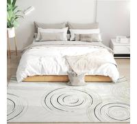 HOMCOM Swirl Pattern Washable Area Rug, Allergy-Friendly Floor Carpet, Cream | Size: 160 cm x 230 cm HOMCOM Cream 160 cm x 230 cm