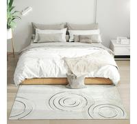 HOMCOM Swirl Pattern Washable Rug, Allergy-Friendly Floor Carpet, Cream | Size: 120 cm x 170 cm HOMCOM Cream 120 cm x 170 cm