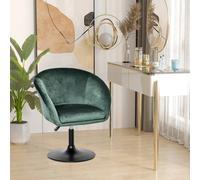 HOMCOM Swivel Bar Stool Fabric Dining Chair Dressing Stool Tub Seat Grey - Green
