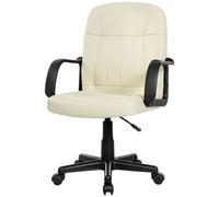 Office Chair - Swivel - PU Leather-Cream - CARTER | TJ Hughes