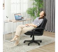 Homcom Swivel Executive Office Chair Mid Back Chair W/ Arm, Black