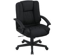 HOMCOM Swivel Executive Office Chair Mid Back Chair w/ Arm, Black - Black