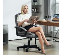 HOMCOM Swivel Executive Office Chair Mid Back Chair w/ Arm, Grey HOMCOM Grey