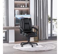 Homcom Swivel Executive Office Chair Mid Back Pu Leather Chair W/ Arm, Black
