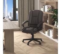 Homcom Swivel Executive Office Chair Mid Back Pu Leather Chair W/ Arm, Brown