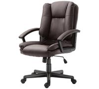 Homcom Swivel Executive Office Chair Mid Back Pu Leather Chair W/ Arm, Brown