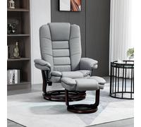 HOMCOM Swivel Manual Recliner Footrest - Grey