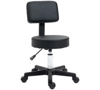 Homcom Swivel Salon Chair w/ Padded Seat Back 5 Wheels Adjustable Height Salon Hairdressers Tattoo Spa Rolling Black