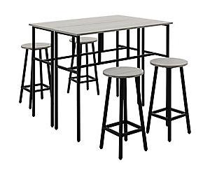 HOMCOM Table and Chairs set 835-678GY Grey