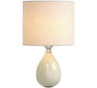 HOMCOM Table Lamp, Vintage Eastern Bedside Desk Lamp with Fabric Lampshade for Study, Bedroom, Living Room, Cream White