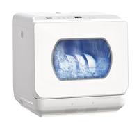 HOMCOM Table Top Dishwasher, Mini Countertop Dishwasher No Plumbing with Built-in 6L Water Tank, 6 Programs, Touch Control, LED Display, 4 Place Settings, Dual Water Supply and Fruit Wash, White