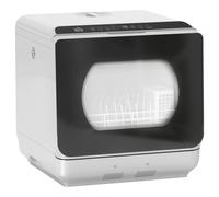 HOMCOM Tabletop Dishwasher with 4 Place Settings, 6 Programs, 6L Water Tank, Touch Control, LED Display, Delay Start, Silver Aosom UK