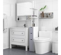 HOMCOM Slimline Bathroom Storage Cupboard White With Drawers, White
