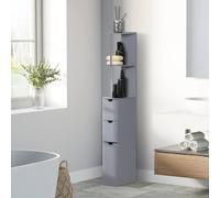 HOMCOM Tall Bathroom Cabinet, Bathroom Storage Cabinet W/ Shelf, Drawers in Grey HOMCOM Grey