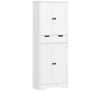 HOMCOM Tall Bathroom Cabinet, Freestanding Bathroom Storage Cabinet with Drawer, Shelves and Doors, 60 x 30 x 160 cm, White
