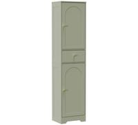 HOMCOM Tall Bathroom Cabinet with Arched Doors - Light Green
