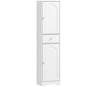 HOMCOM Tall Bathroom Cabinet with Arched Doors - White