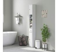 HOMCOM Tall Bathroom Cabinet with Drawer and Adjustable Shelves, White