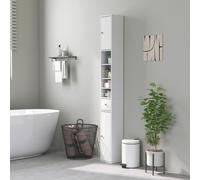 HOMCOM Tall Bathroom Cabinet with Drawer and Adjustable Shelves, White