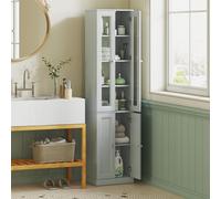 Homcom Tall Bathroom Storage Cabinet, 6-Tier Bathroom Cabinet, Dusty Blue