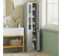 Homcom Tall Bathroom Storage Cabinet, 6-Tier Bathroom Cabinet, Dusty Blue